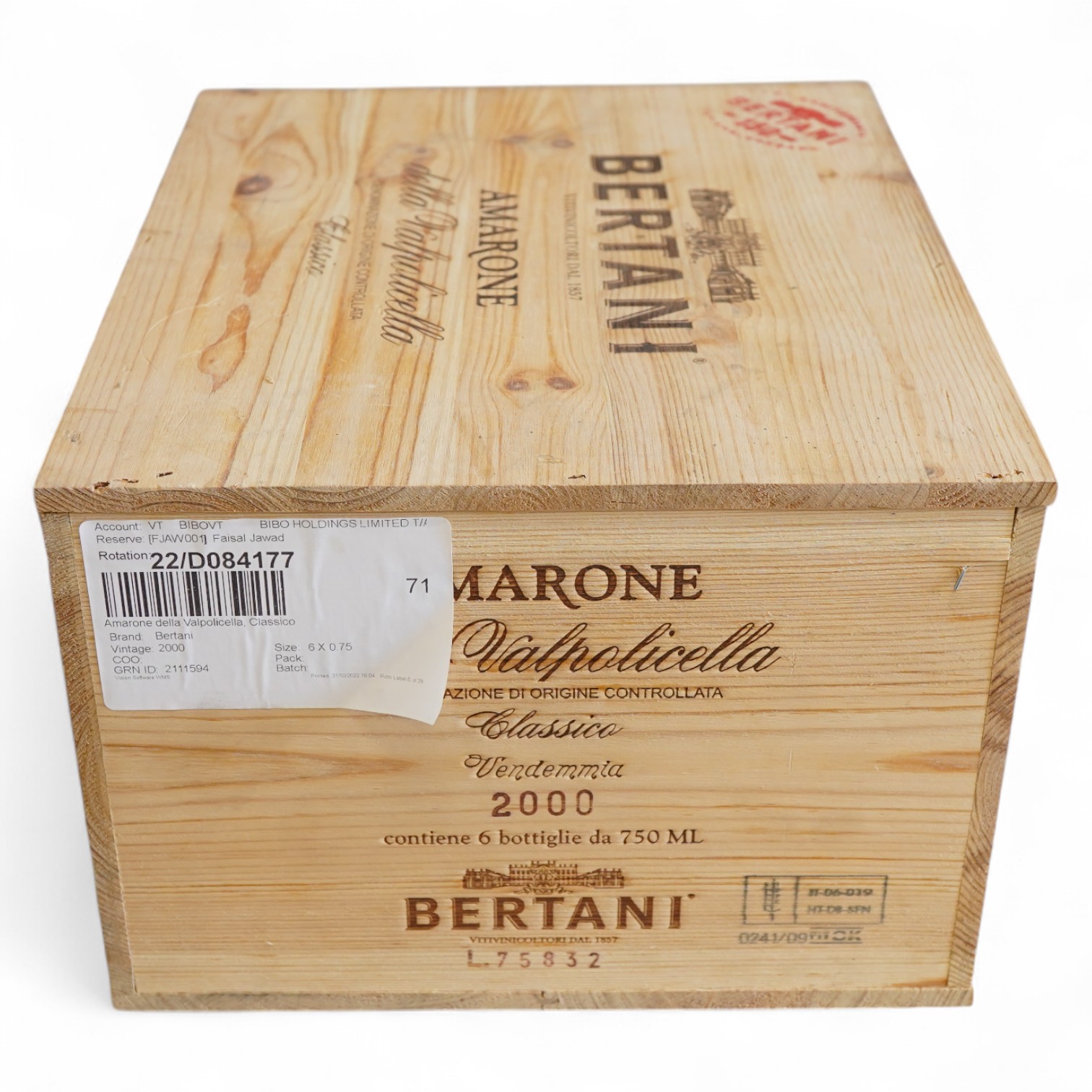 Bertani, Amarone della Valpolicella Classico, 2000